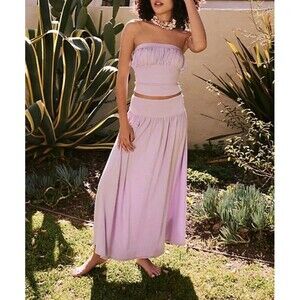 Free People Beach Serenity Purple Skirt Soft Maxi Skirt Size Xs
